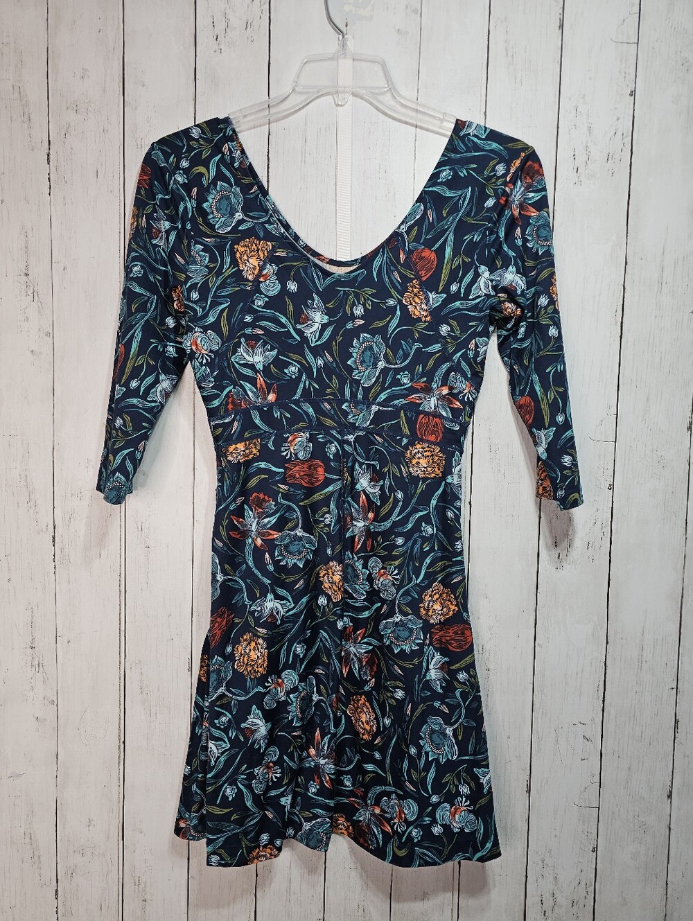 Title Nine Women's Dream Happy Days Floral Print Knit Dress Zip Pockets Size XS. - Picture 12 of 12